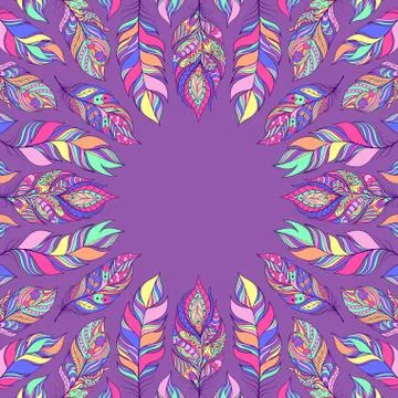 Abstract colorful feathers. Stock Illustration