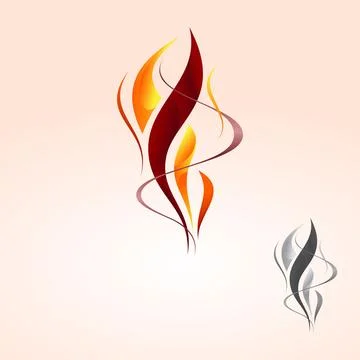 Abstract colorful flame logo design featuring elegant flowing for passion a.. Stock Illustration