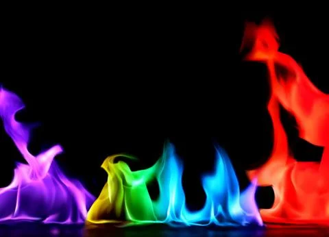 Abstract Colorful Flames Stock Illustration