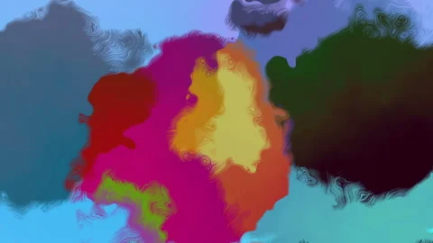 Abstract Colorful Flowing Paint Loop Stock Footage 194487290