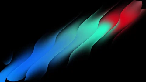 Abstract Colorful Flowing Waves on Black Background Stock Footage 340124344