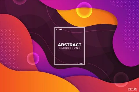 Abstract Colorful Fluid Gradient Background with Bubbles Stock Illustration