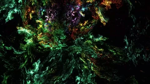 Abstract Colorful Fluid Light Waves on Black Background Stock Footage 346153640