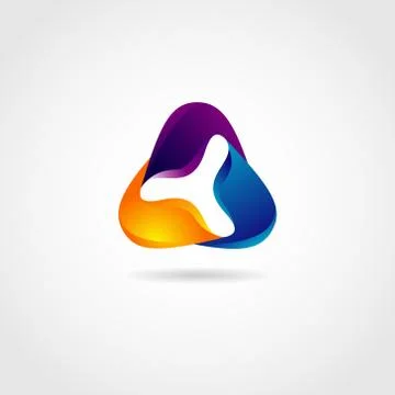 Abstract Colorful Fluid Loop Shape Logo Sign Symbol Icon Stock Illustration