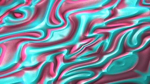 Abstract Colorful Fluid Patterns Streaming in Turquoise and Magenta Motion Vídeo Stock 330120356