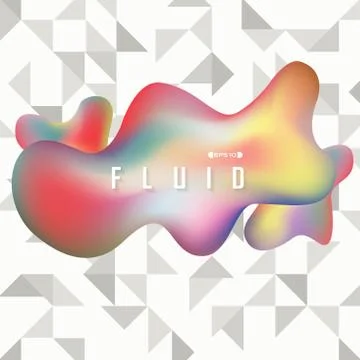 Abstract of colorful fluid shape background on triangle geometric background. Illustrazione stock