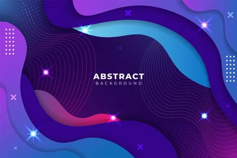 Abstract Colorful Fluid Shape Blue and Pink Background with Glowing Effect Stock Illustration