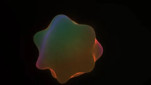 Abstract Colorful Fluid Shape Pulsating and Morphing on Black Background Stock Footage 343685222