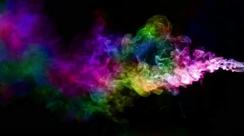 Abstract Colorful Fluid Smoke Element Turbulence Stock Footage