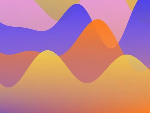 Abstract Colorful Fluid Wavy Background with Gradient Layered Shapes for Mo.. 스톡 일러스트