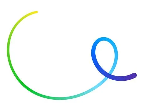 Abstract colorful fluid wavy gradient curve line on white background. Stock Illustration