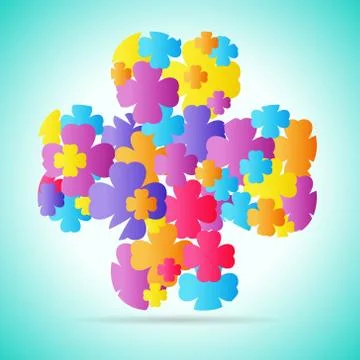 Abstract colorful four leaf Stock Illustration