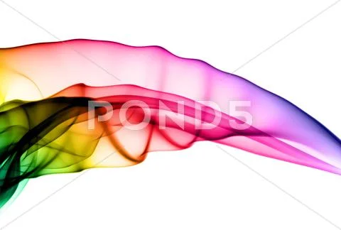 Abstract colorful fume swirl on white Stock Illustration