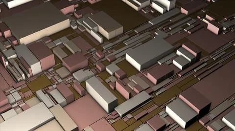 Abstract colorful geometric 3D rectangles, expanding surface. Motion. Many イラスト素材