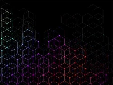 Abstract colorful geometric background with cubes. Geometrical concept Stock Illustration
