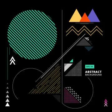 Abstract colorful geometric composition forms modern background with decorati Stock Illustration