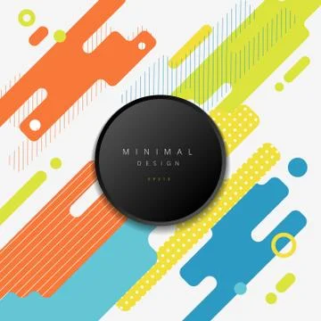 Abstract colorful geometric composition made of various rounded shapes diagon Stock Illustration