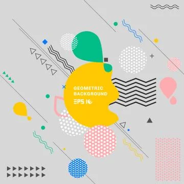 Abstract colorful geometric elements composition decorative background. Stock Illustration