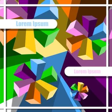 Abstract colorful geometric forms vector Stock Illustration