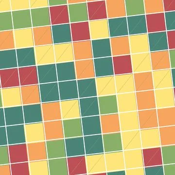 Abstract Colorful Geometric Grid Background with Tilted Square Tiles Stock Illustration