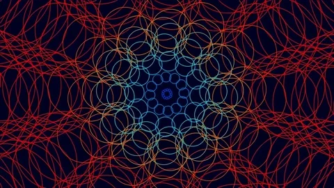 Abstract colorful geometric kaleidoscope pattern background loop Stock Footage 341055991