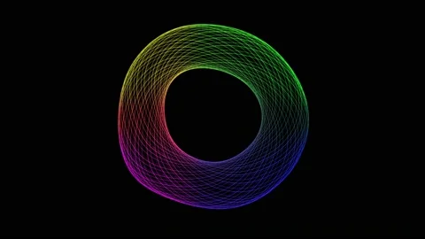 Abstract colorful geometric line moving. Colorful circle waving 4k. Vd 214 Stock Footage 160195535