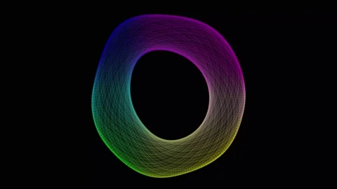 Abstract colorful geometric line moving. Colorful circle waving 4k. Stock Footage 160195563