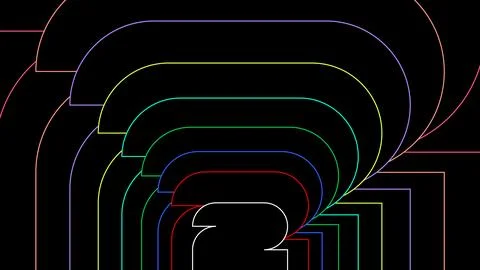 Abstract Colorful Geometric Lines Dynamically Forming the Year 2026 for a M.. Stock Illustration