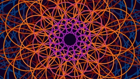Abstract colorful geometric mandala pattern background for dynamic animatio.. Stock Footage 342093202