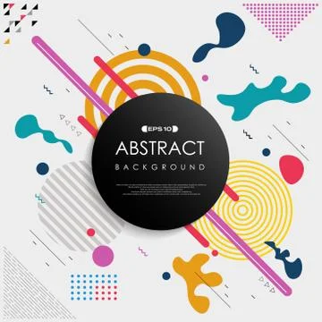 Abstract of colorful geometric Memphis pattern background. Иллюстрация