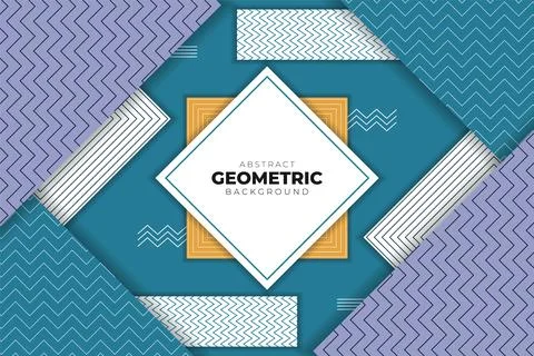 Abstract Colorful Geometric Overlapped Layer Background with Stripe Line Stock Illustration