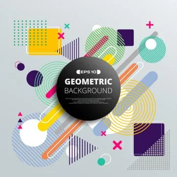 Abstract of colorful geometric pattern background with space in center. Stock-Illustration