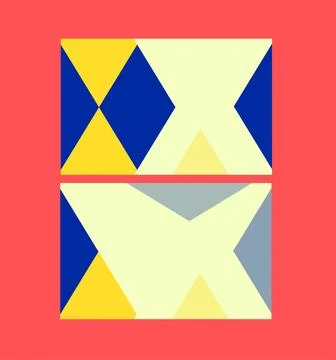 Abstract Colorful Geometric Pattern With Bold Squares, Triangles, and Retro.. イラスト素材