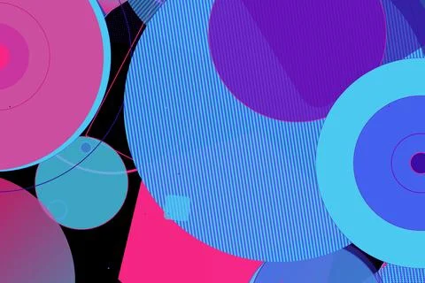 Abstract Colorful Geometric Pattern with Circles and Stripes Illustrazione stock