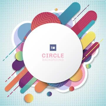 Abstract colorful geometric pattern composition rounded line shapes diagonal イラスト素材