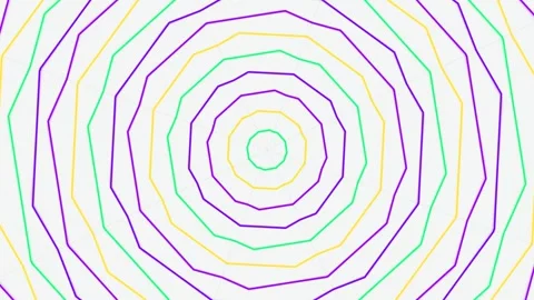 Abstract colorful geometric pattern with concentric rings and radial symmetry Video stock 329951681