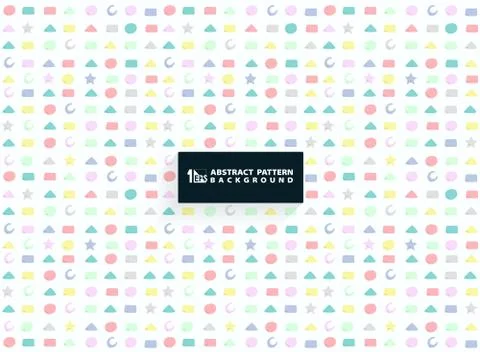 Abstract colorful geometric pattern of cute shape design for kid background. Stock Illustration