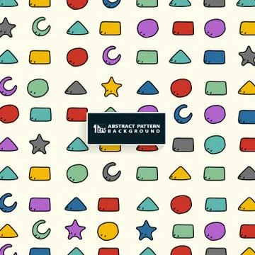 Abstract colorful geometric pattern design for kid background. Illustrazione stock