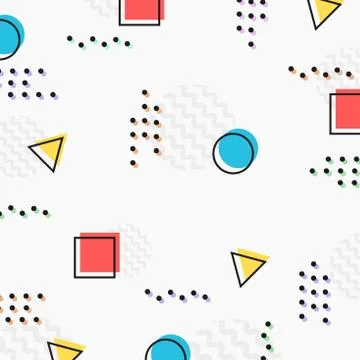 Abstract colorful geometric pattern design with half dot decorative Stock Illustration