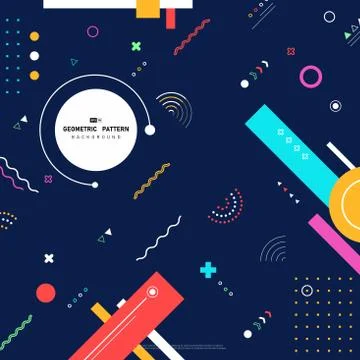 Abstract colorful of geometric pattern as elements design background. Stock Illustration