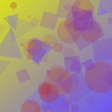 Abstract colorful geometric pattern with overlapping shapes on yellow and p.. Stock Illustration