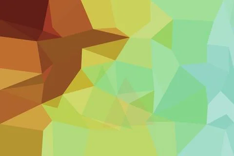 Abstract colorful geometric pattern with polygons in green and brown Stock Illustration