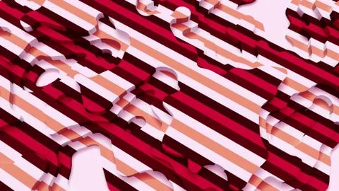 Abstract Colorful geometric pattern side view Pink Red Stripes Illustrazione stock