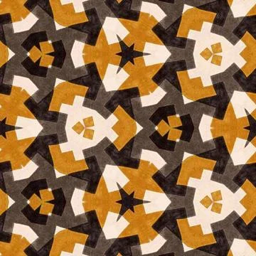 Abstract colorful geometric seamless pattern symmetric kaleidoscope fashion,  Stock Illustration