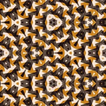 Abstract colorful geometric seamless pattern symmetric kaleidoscope fashion,  Stock Illustration