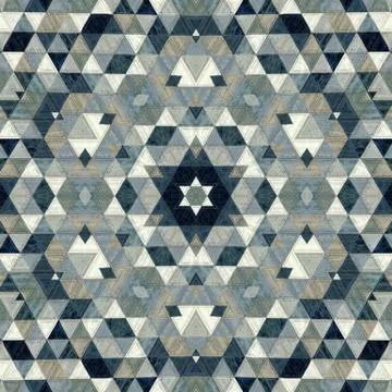 Abstract colorful geometric seamless pattern symmetric kaleidoscope fashion,  Stock Illustration