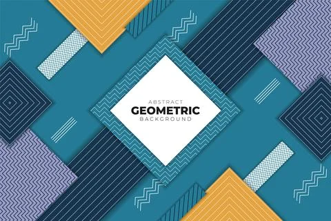 Abstract Colorful Geometric Shape Background with Shape and Lines Stock Illustration