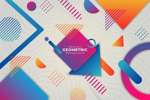Abstract Colorful Geometric Shape Object Background Wavy Line Pattern Stock Illustration