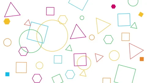 Abstract colorful geometric shapes background loop Stock Footage 242515924