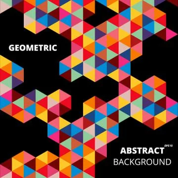 Abstract colorful of geometric shapes with patterns background. Stockillustratie